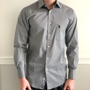 Male juniors fitted dress shirt.